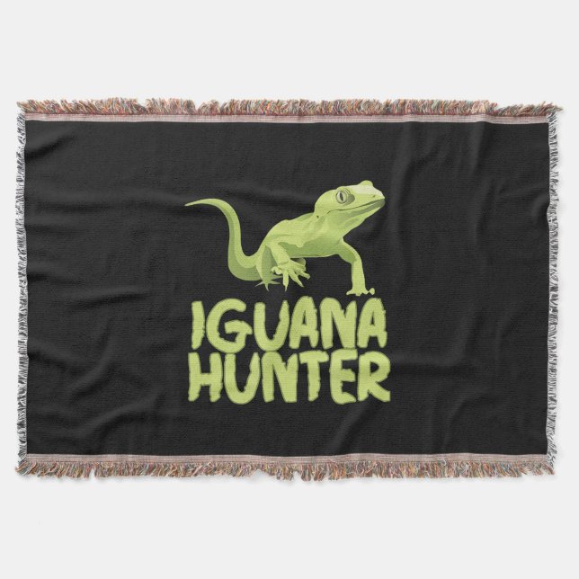 Cobertor Iguana Hunter - Funny Iguana Reptile Lizard Pet (Frente)
