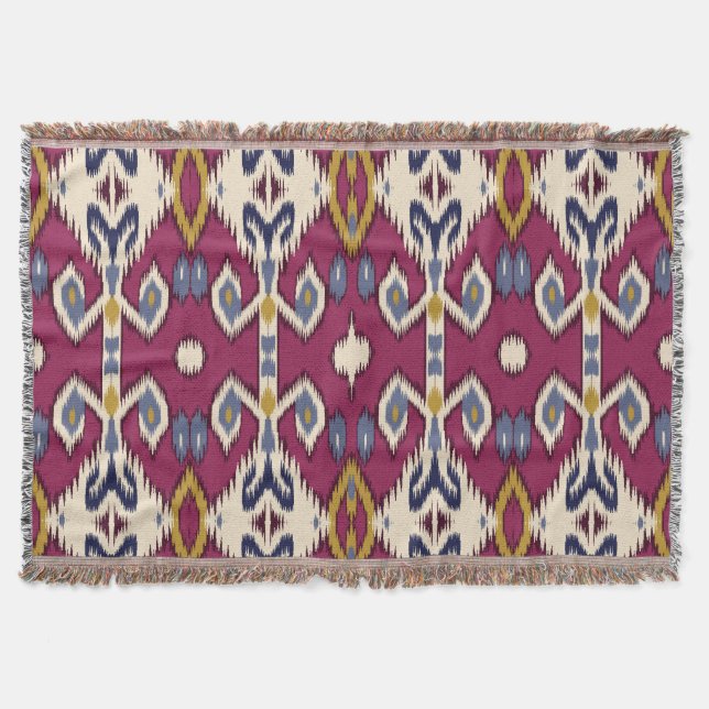 Cobertor Ikat Chevron: Elegância Étnica (Frente)