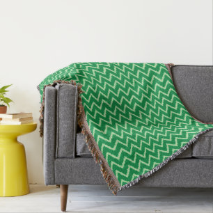 Cobertor Ikat Chevrons - Pinho e verde-claro