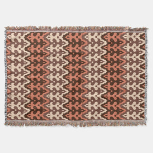 Cobertor Ikat Damask, Brown, Taupe & Rust marroquino