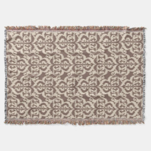Cobertor Ikat Moorish Damask - bege e taupe