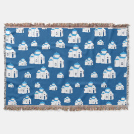 Cobertor Ilha Grega Santorini - Igreja Azul