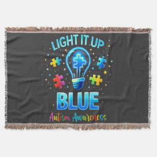 Cobertor Ilumine de Azul Conscientização do Autismo Autista