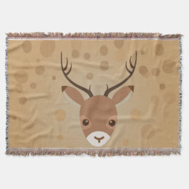 Cobertor ilustração das renas sobre fundo castanho