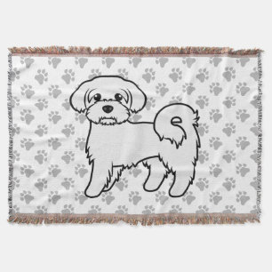 Cobertor Ilustração de Cão de Cartoon Cortado Maltês