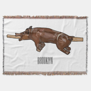 Cobertor Ilustração de desenho animado assado/assado porcin