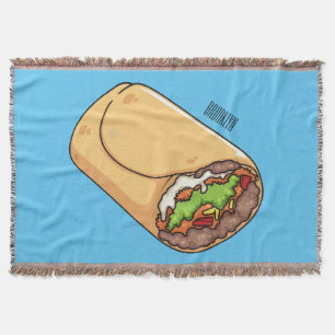Cobertor Ilustração de desenho animado burrito