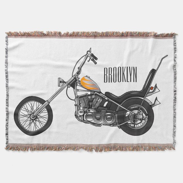 Cobertor Ilustração de desenho animado Chopper Motorcycle 1 (Frente)