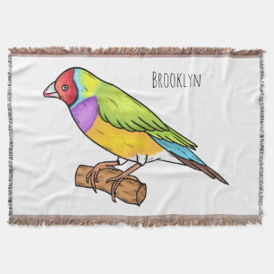 Cobertor Ilustração de desenho animado de ave-finch-gouldia