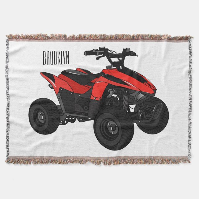 Cobertor Ilustração de desenho animado de bicicleta atv (Frente)
