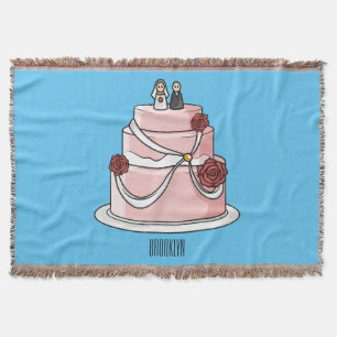 Cobertor Ilustração de desenho animado de bolo de casamento
