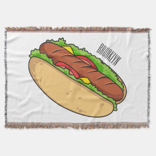 Cobertor Ilustração de desenho animado de cachorro quente