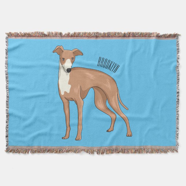 Cobertor Ilustração de desenho animado de cão Greyhound (Frente)