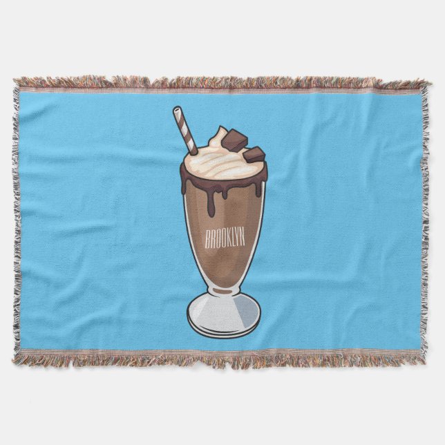 Cobertor Ilustração de desenho animado de Chocolate Milksha (Frente)