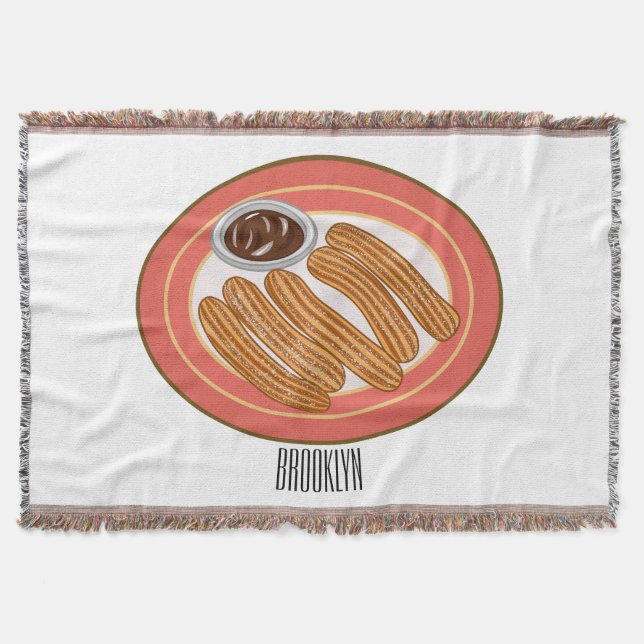 Cobertor Ilustração de desenho animado de Churro (Frente)