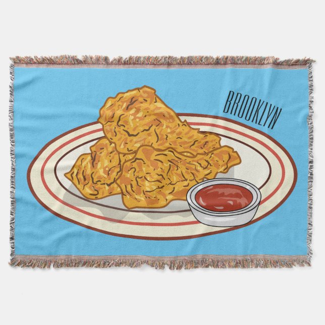 Cobertor Ilustração de desenho animado de frango desidratad (Frente)