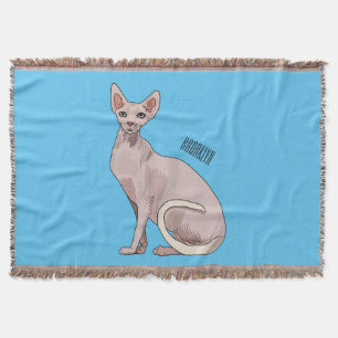 Cobertor Ilustração de desenho animado de gato esphynx