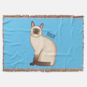 Cobertor Ilustração de desenho animado de gato siamês