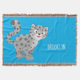 Cobertor Ilustração de desenho animado de leopardo-da-neve
