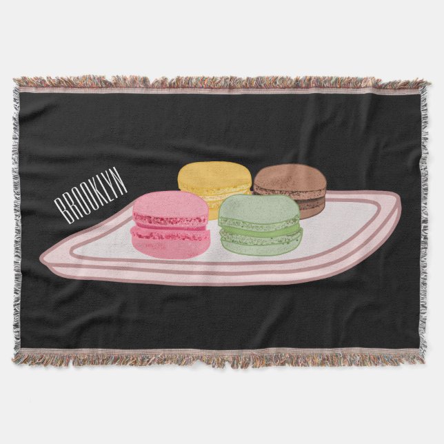Cobertor ilustração de desenho animado de Macaron (Frente)