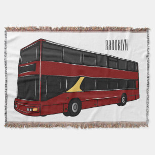 Cobertor Ilustração de desenho animado de ônibus de dois an