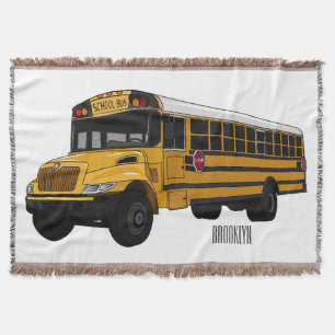 Cobertor Ilustração de desenho animado de ônibus escolar