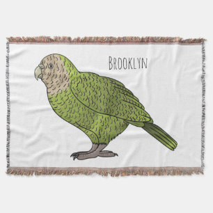 Cobertor Ilustração de desenho animado de pássaro Kakapo