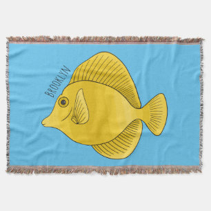 Cobertor Ilustração de desenho animado de peixe dançado ama