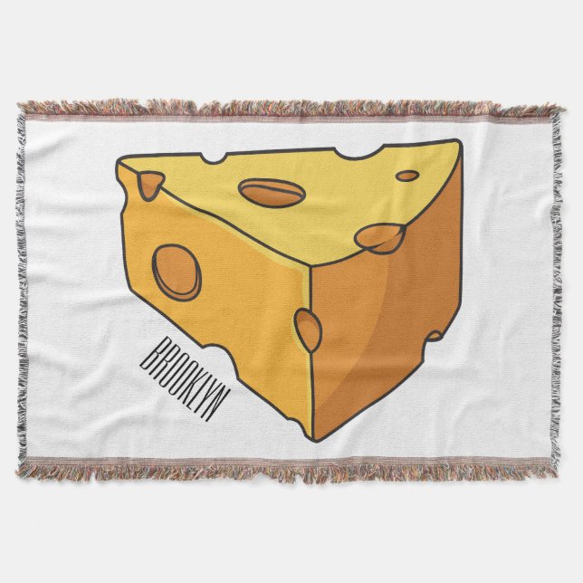 Cobertor Ilustração de desenho animado de queijo (Frente)
