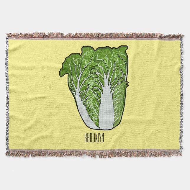 Cobertor Ilustração de desenho animado de repolho chinês (Frente)