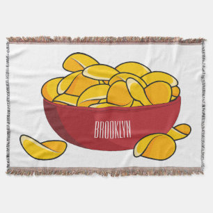 Cobertor Ilustração de desenho animado em chip de batata