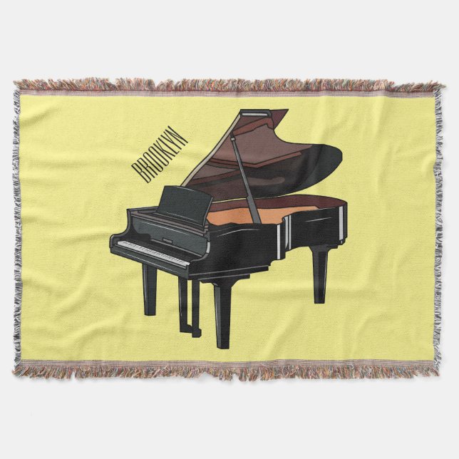 Cobertor Ilustração de desenho animado Piano (Frente)