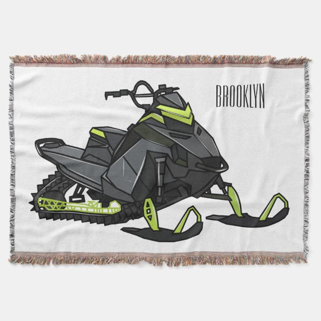 Cobertor Ilustração de desenho animado Snowmobile (Frente)