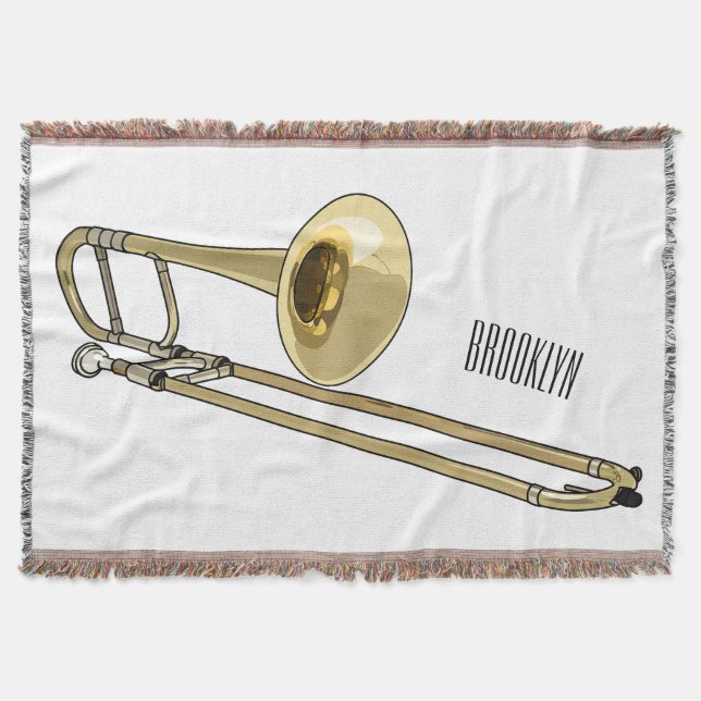 Cobertor Ilustração de desenho animado Trombone (Frente)