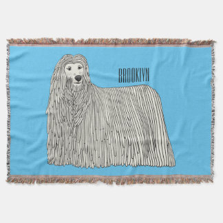 Cobertor Ilustração de desenho de cães Komondor