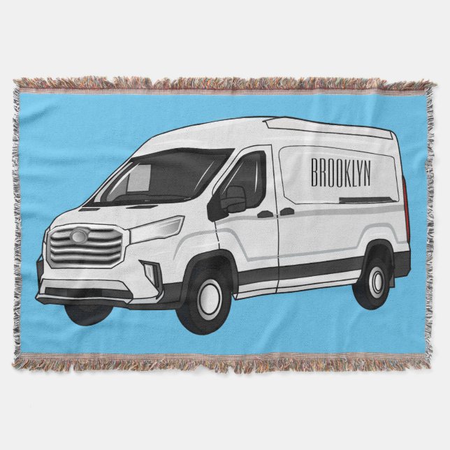 Cobertor Ilustração de desenho de carrinha de entrega (Frente)