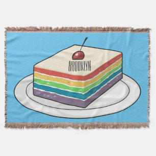 Cobertor Ilustração de desenho do bolo-arco-íris