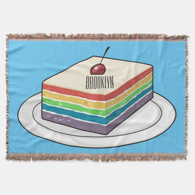 Cobertor Ilustração de desenho do bolo-arco-íris (Frente)