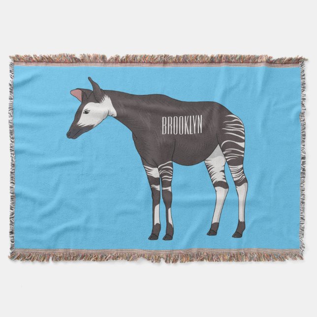 Cobertor Ilustração de desenho em Okapi (Frente)