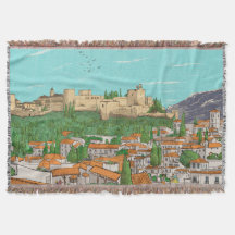 Ilustração de Paisagem de Espanha de Granada Cityv
