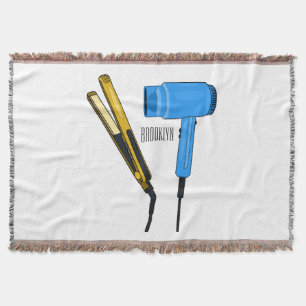 Cobertor Ilustração do secador de cabelo e do alisador de c