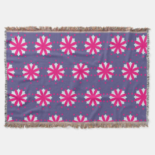 Cobertor Ilustração em formas florais roxas e cor-de-rosa