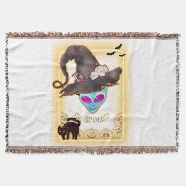 Cobertor "I'M AN ALIEN" Halloween Throw Blanket (Frente)