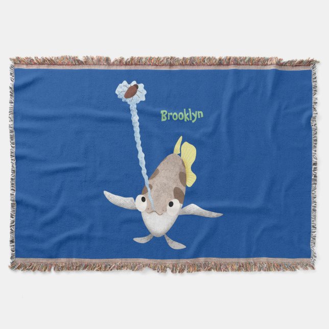 Cobertor Imagem de desenho animado de Arquerfish em Cute (Frente)