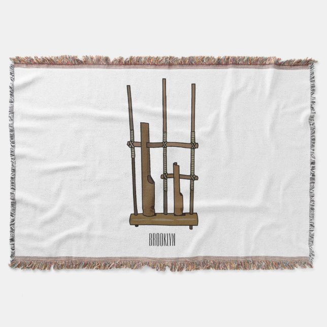 Cobertor Imagem de desenhos angklung (Frente)