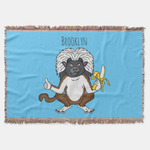 Cobertor Imagem do desenho do macaco Cotton Top Tamarin