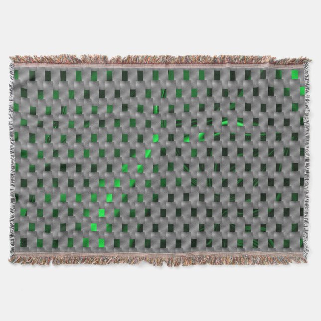 Cobertor Imagem verde sob placas de cinza, quadrados oblong (Frente)