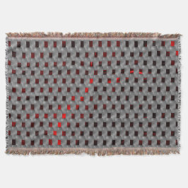 Cobertor Imagem vermelha sob placas de cinza, formas retang