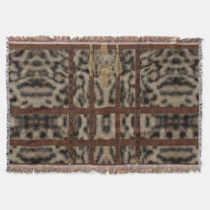Cobertor Impressão Animal do Leather Tribal Snow Lepard