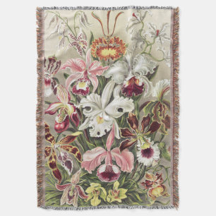 Cobertor Impressão Botânica Vintage de Orquídea de Ernst Ha
